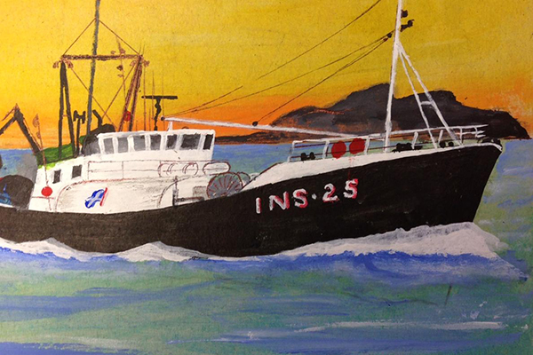 Painting of INS-25 boat