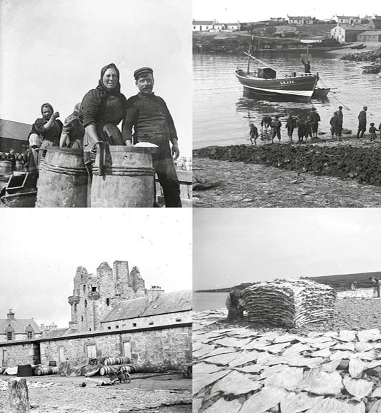 Collage of historial Shetland fishing images